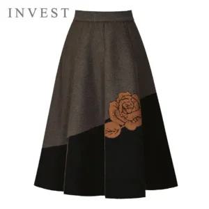 [인베스트] 빅 플라워 나염 니트 스커트_IN5W1SK8091