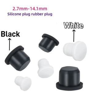 고온 저항 실리콘 플러그, 고무 T자형 솔리드 스레드 홀 블라인드 커버, 화이트, 블랙, 2.7mm-14.1mm