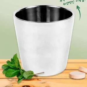 물컵 진공스텐컵 사무실컵 스텐 이중물컵 7.2x7cm (48jEu)