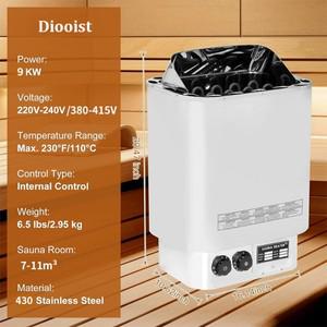Diooist SAB 4.5KW 스테인레스 스틸 내부 컨트롤러 사우나 스토브 건식 스팀 스파 전기 미니 히터
