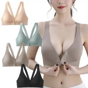 [도매라인]*개별포장 앞후크 심리스 노와이어 브라 여성 언더웨어 깔끔한 절개선 심리스브래지어