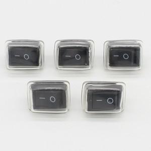 5개/몫 블랙 푸시 버튼 미니 스위치 6A-10A 110V 250V 2Pin 스냅인 On/Off 로커 21MM * 방수 커버