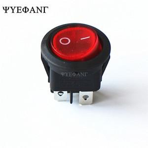 10Pcs 23mm 라운드 레드 라이트 4 핀 10A/125V 6A/250V AC 2 위치 DPDT ON-OFF KCD1 로커 스냅인 KCD1-224