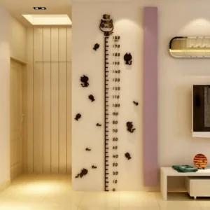 3D 입체 키재기 스티커 블랙 유아 벽면