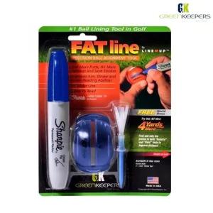 그린키퍼스 팻라인 볼라이너 샤피 펜 4야드더 골프티 세트 블루 FATline