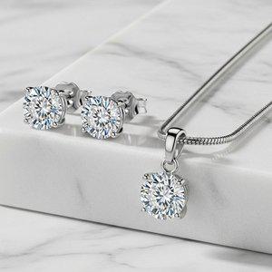 메종드쉬 모이사나이트 세트 귀걸이 목걸이 뱀줄1캐럿