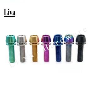 호환 1PCS TC4 M56X16 18 20  티타늄 테이퍼 육각 소켓 헤드 볼트 와셔 자전거 디스크 브레이크 스템 클램