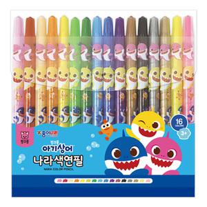 종이나라 핑크퐁 상어가족 나라색연필 16색 색채교육