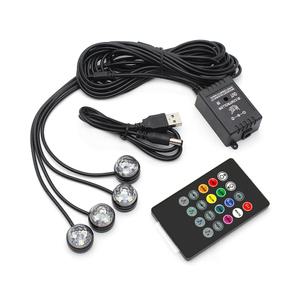 비상 자동차 LED 미러볼 풋등 차량용 엠비언트 라이트 무드등 소리반응