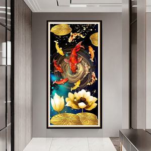 금빛 연꽃구어도 보석십자수 9가지 복 (AB+원형/전체) HG