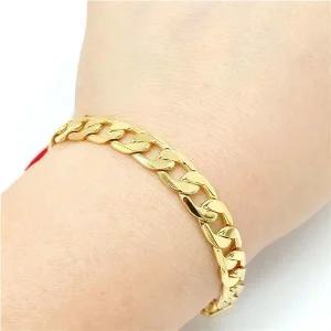 [윙윙쇼핑]3mm 18K GOLD GF 골드 금 팔찌 체인 부부 부모 여친 금체인 체인줄 스트랩 체인팔찌