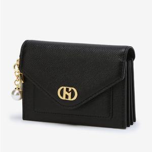 [헤지스](광주신세계)[HAZZYS ACC] 블랙 로고장식 소가죽 카드지갑 HIHO4E512BK