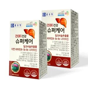 종근당 간건강 슈퍼케어 30정 2개 / 2개월분 밀크씨슬 실리마린 비타민 밀크시슬