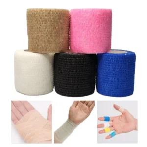 방수 스포츠 압박 테이핑 붕대 5cm x 5개 1set 테이프 밴드 자가 접착식 운동 탄력 팔목 헬스