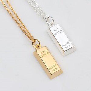 [애슬릿] 925 실버 골드바 팬던트 심플 은 목걸이