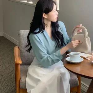 핫핑 [격식룩/여리실루엣] 솔드 쉬폰셔링블라우스