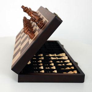 데이닷 소나무 자석 원목 체스 휴대용 고급 수공예상판조립(주머니 설명서 퀸2)대