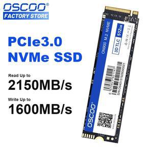 초고속 OSCOO PCIe 하드 드라이브 디스크, 노트북용 내장 솔리드 스테이트 SSD M2 512GB NVME 256GB 2280