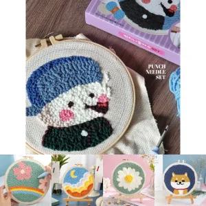 펀치 니들 자수 세트 랜덤 발송/뜨개질/펀칭/임신/선물/러그/키트/DIY/패키지/바느질/만들기