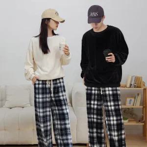 수면잠옷바지 브라운 네이비 2색 겨울 커플잠옷 외출가능 홈웨어 CW마롱