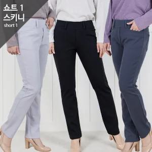쇼트1 스키니 무지 밴딩팬츠 21
