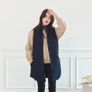 패딩 롱조끼 VT163K8A-로키 데님