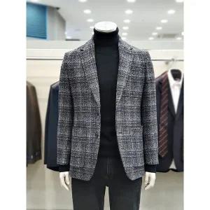 [파렌하이트]체크 패턴 싱글 자켓 FJEAH4103BK_DJ