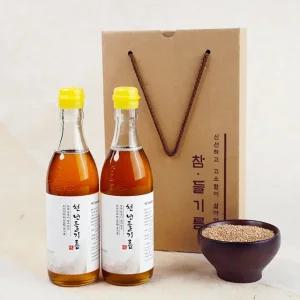 [전라도 청년] 저온압착 통참깨 천년들기름 350mlx2 선물세트