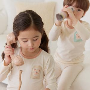 [키키스토리]  미니베어_베이지 코튼모달 긴팔 실내복