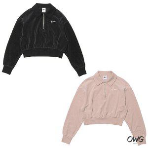 [나이키] 여성 하프집업 벨루어 크롭 쿼터집 반집업 탑 HV