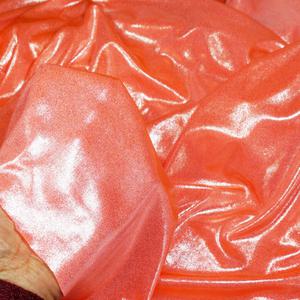 원단대장 폴리스판 형광주황색  무지 광택 포일 번들거림 가벼운천 자체제작 의류 원단