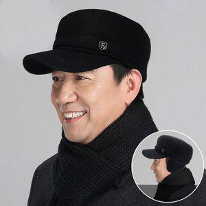 [프렌즈]가을겨울 중년남성모자 귀달이일체형 아버지 신사모자 겨울모자 아버지모자 귀달이모자 할아버지모