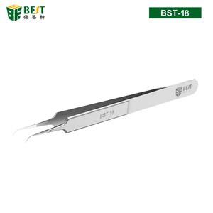 산업용핀셋 BST 18 정밀 스테인레스 스틸 팔꿈치 핀셋 현미경 전화 마더 보드 유지 보수 지문 플라이 라인 고정 장치