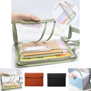 (보리별) 투명 책 파우치 서류 북파우치 보조가방/편리한/서류파우치/여행용/파일/철/케이스/북/포켓/방수