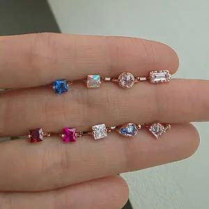 [더블유비엘]wbL 925실버 에링 미니 큐빅 원터치 링귀걸이 컬렉션 W