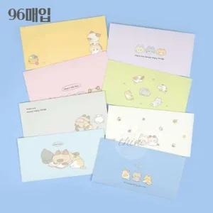다인1412 대용량 고양이 편지봉투세트 96장 명절 지폐봉투 세뱃돈