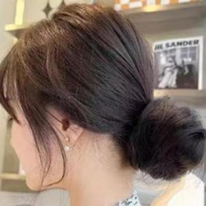 똥머리 브라운 곱창밴드 스크런치 올림머리 가발 당고머리