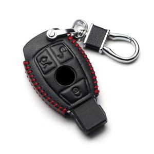 가죽 자동차 키 커버 키체인 케이스 CLS CLA GL R SLK AMG A B C S 클래스 리모컨 홀더 액세서리
