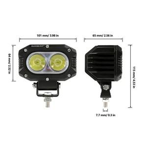 AUXBEAM 4인치 큐브 LED 운전 램프 작업등(트럭 픽업 오프로드용 하네스 포함)(투광/스포트 라이트)