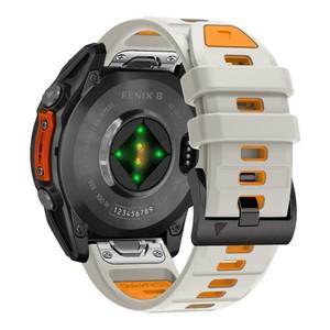 갤럭시 핏 QuickFit 22mm Fenix8 시계 밴드 Garmin E 8 7 6 6X/Epix Pro/Enduro 3 투톤 실리콘 스트랩