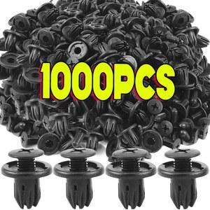 1000PCS 플라스틱 리벳 액세서리 구멍 패스너 나사 푸시 8MM 범퍼 클립 자동차 자동