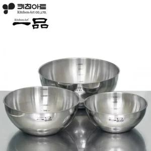 키친아트 믹싱볼 일품 믹싱볼 3종/믹스볼/스테인리스/볼/스댕볼/믹싱/스테인레스/세척볼/스텐/다용도/원형