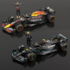 Bbugo 124 RB19 RB18 W14 SF23 F1 모델 포뮬러 레이싱 합금 자동차 장난감 2023 시즌 Red Bull Verstappen