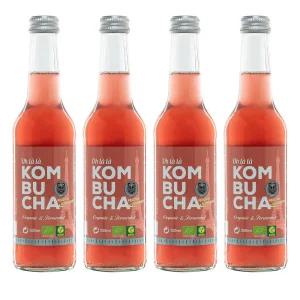 오라라 프랑스 유기농 비건 인증 콤부차 복숭아&엘더베리 330ml 4병/유익균이 살아있는 발효 건강음료