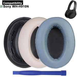 메모리 폼 단백질 가죽 교체용 이어 패드 소니 호환  WH-H910N h.ear on 3 무선 소음 차단 헤드폰용 귀마개