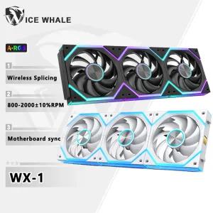 ICE Whale WX-1 와이어 접합 PC 케이스 냉각 팬 ARGB 미러 사이클 조명 효과 800-2000RPM PWM 수냉 360mm