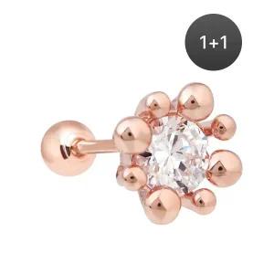 [미니아트] 14K 금침 버블버블 큐빅 심플 여자 데일리 피어싱 1+1