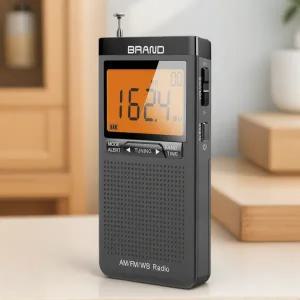 크랭크 라디오 재난 피난 등산 레져 멀티 밴드 AM/FM/WB 휴대용 알람 시계 35mm 오디오 출력 소형 배터리