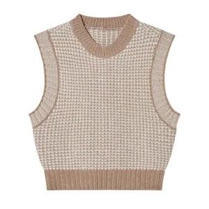 [풋조이](강남점)여성 크롭 니트 베스트 샌드 36911