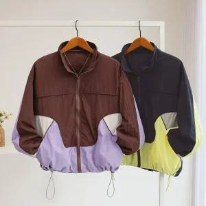 [잇수다] 벤벨리 컬러 배색 하이넥 스트링 바람막이 집업 점퍼